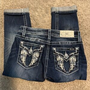 Miss Me Women's Dark Blue Cropped Jeans
